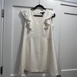 French Connection White Whisper Ruffle Mini Dress - Size 12 Photo 1