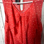 A Byer A.Byer Women's Lightweight Flowy Gauze Polka Dot Sleeveless Blouse Sz L Photo 6