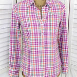 Vineyard Vines Palmetto Plaid Popover Linen Shirt Pink 00 Photo 0