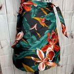 VTG 90s Hilo Hattie Wrap Skirt Aloha Print Sz OS Hawaiian Retro Orchid Tropical Black Photo 0