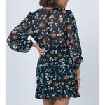 Princess Polly  NWT Meral Teal Green Floral Wrap Style Ruffle Hem Mini Dress Photo 5