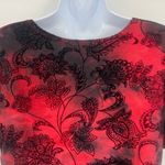 Sienna Grace Velvet Burnout Asymmetric Womens Top Sz M Y2K Holiday Goth Artsy Red Size M Photo 10