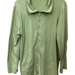 Eileen Fisher Full Zip Up Jacket XL Green Organic Cotton Spandex Stretch Photo 0