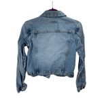 Unionbay Women Denim jean Jacket Long Sleeve Button Down Blue Wash Medium croppe Photo 7