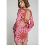 Kimchi Blue  Urban Outfitters Pink Red Print Backless Dress Tie Bavk Bow NWOT Photo 2