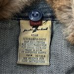 7 For All Mankind  Denim Vintage Sz S Blue Dojo A Pocket Jean Fur Trimmed Jacket Photo 6