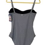 DKNY NWT Womens One Piece Swimsuit Black White Strapless Option Built In Bra XXL Photo 2