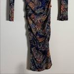 Nicole Miller Artelier Crew Neck Abstract Navy Print Long Sleeve Mini Dress S Photo 3
