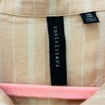 Knot Sisters  Blush pink linen blend striped Button front maxi midi dress… Photo 3