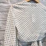 Alexis NWT  XS Nirav Crop Tied Black & White Polka Dot Wrap Long Sleeve Blouse Photo 11