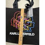 Karl Lagerfeld  Bag Paris Kristen Black Canvas Shopper Illusion Heads Rainbow NWT Photo 4
