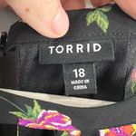 Torrid Multi-Color Floral Print Chiffon Cold Shoulder V-Neck Dress Size 18 Geo Floral Photo 4