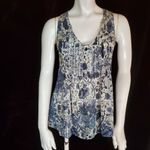 Converse  White & Blue Floral Sheer Tank Top (S) Photo 1