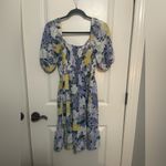 ODDY Boutique Lilac Blooms Smocked Puff Sleeve Dress Size Small Purple Photo 8