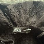 ZARA  Eyelet Black Mini Ruffle Dress Photo 4