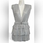 Sabina Musayev Silver Tiered Mini Dress Size L Photo 1