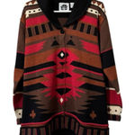 Storybook‎ Knits Women Size Large Button Down Cardigan Sweater Aztec Western VTG Photo 0