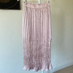 Topshop  pretty silky pink crushed pleated satin skirt Photo 2