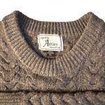 Ashley by 26 International  Vintage Green Cropped Cable Knit Long Sleeve Sweater Photo 4