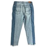 American Eagle  Vintage Hi-Rise Two Tone Raw‎ Hem Button Fly Ankle Jeans Size 6 Photo 2