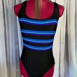 Longitude  one piece swimsuit Vintage 1980s striped Photo 0