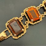 Vintage SARAH COVENTRY Wild Honey Amber Glass 7” Link Bracelet 44g. Gold Photo 12