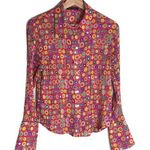 Violet+Claire  ladies colorful retro funky artsy button up shirt top size small Photo 0