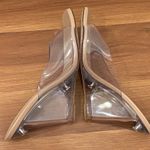 Stuart Weitzman Tia 100 Lucite Wedge PVC Clear Upper/Nude Leather Sandals 7.5B Photo 4