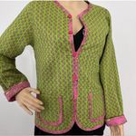 Provence d'amour Women Reversible Floral Jacket 100% Cotton Pink Green Size S Photo 5