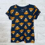 Disney Lion King Simba All Over Print Womens Medium Gray Cuffed Sleeve T Shirt Photo 6