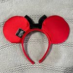 Disney  Minnie Mouse Ears Red Polka Dots Sequin Black Bow Headband Photo 2