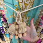 Aratta Artisan Leopard Summer Print Light Flowy Tassel Pull On Pants Photo 5