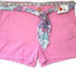 Stella Parker Women's Stylish Belted Short w/ Printed Waist Scarf Pink Size 12 Photo 8
