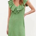 ZARA  Midi Dress Vibrant Green With Ruffles Photo 0