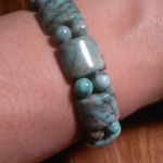 Green Matrix Jasper Tanker Plain Stretch Bracelet (Size 6 to 7 Inch) Photo 6