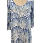 Tori Richard  Honolulu Jersey Mini‎ Dress Seashell Print Blue Size Small Photo 2