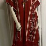 Vintage Vest Duster Poncho Festival Hippie boho C32 Red Size undefined Photo 0