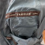 VTG L.L. Bean Traveler Belted Rain Trench Coat Dusty Blue Sz M Pockets Mid Calf Size M Photo 4