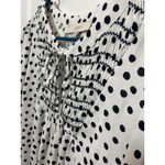 Loft THE  Women's Blouse Polka Dot Large Tie White Black Work Office Top‎ Shirt L Photo 1