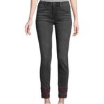 Driftwood Black Jackie Embroidered Stripe Skinny Jeans Size 27 Photo 1