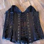 Y2K Goth Vampy Renaissance lolita Corset Top sequins black tie back XL Photo 2