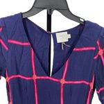 HD in Paris Anthropologie HD in Paris Size 2 Striped Pane Midi Dress Blue and Pink Photo 3