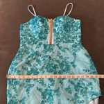 Women’s Blue Mermaid Fit Prom Party Dress Sparkly Sequins Leg Slit Size 12 Photo 9