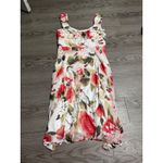 Dress Barn Petite Floral Dress Summer Party Sleeveless White Red Petite Size 8 Photo 3