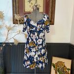 MINKPINK NWT  Pacifico Tea Navy Blue Floral Button Up Sweetheart Dress - Sz M 💛🎀 Photo 1