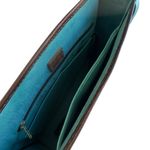 Soul Carrier Brown & Turquoise Leather Structured Tote Shoulder Bag 12.5x12.5x3 Photo 7