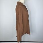 Olivaceous Brown Button Up Shirt Small NWT Raw Unfinished Hem Long Sleeve Photo 5