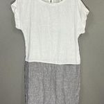 Garnet Hill Garnett Hill Linen Color Block Relaxed Fit Shift Dress Photo 0