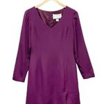 Hugo Buscati Vintage 100% Silk Long Sleeve Sheath Dress in Purple Women’s Size 8 Photo 0