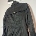White House | Black Market Black Double Breasted Trench Coat Cotton Nylon Size S Photo 8